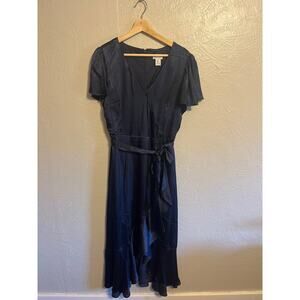 Nicole Miller Navy Wrap Dress 12